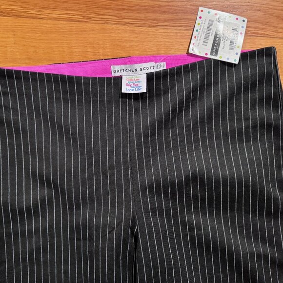 GRETCHEN SCOTT Pull on Pant Bantau in Black Pin Stripe ~ Size XL ~ NEW - Picture 4 of 5
